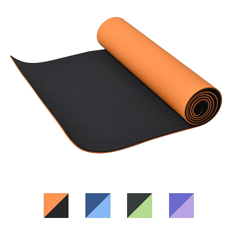 Memory foam Eco-Friendly, Non-Toxic TPE Yoga Mat (Size 183x61 Cm) - 12mm - Orange