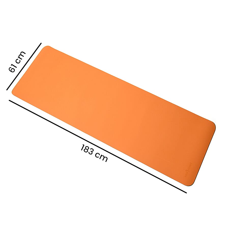 Memory foam Eco-Friendly, Non-Toxic TPE Yoga Mat (Size 183x61 Cm) - 12mm - Orange
