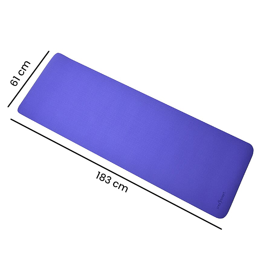 Memory foam Eco-Friendly, Non-Toxic TPE Yoga Mat (Size 183x61 Cm) 12mm - Violet