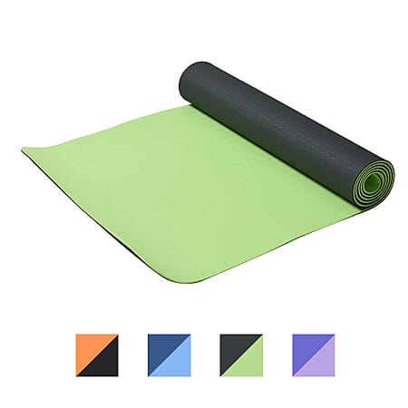 Soul Smart Eco-Friendly Non-Slip Fitness Yoga Mat with Carrying Strap - Blackish Green