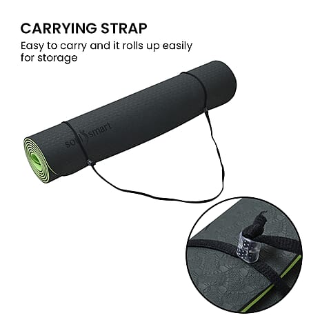 Memory foam Eco-Friendly, Non-Toxic TPE Yoga Mat (Size 183x61 Cm) 12mm - Green