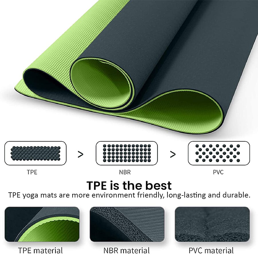 Memory foam Eco-Friendly, Non-Toxic TPE Yoga Mat (Size 183x61 Cm) 12mm - Green Memory foam Eco-Friendly, Non-Toxic TPE Yoga Mat (Size 183x61 Cm) 12mm - Green