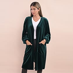 velvet cardigan Material 95% polyester 5% spandex color - Green
