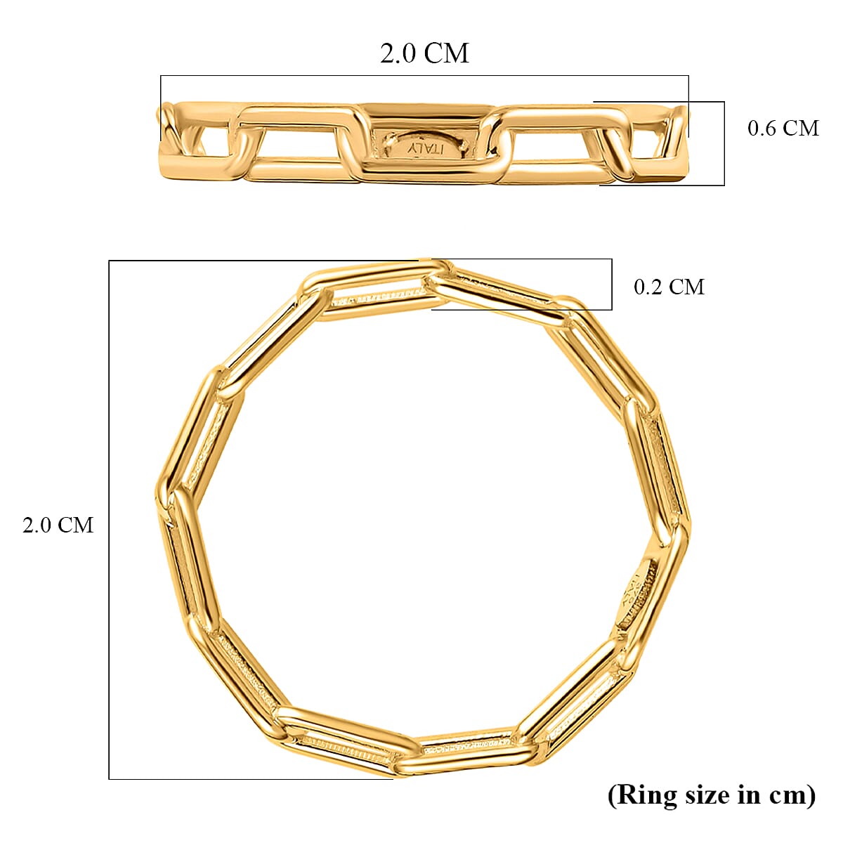 Maestro Collection- 9K Yellow Gold Paperclip Ring