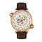 Reign Thanos Automatic Movement with Genuine Leather Strap - Rose Gold, White and Rose Gold