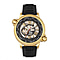Reign Thanos Automatic Movement Skeleton Dial Water-Resistant Watch - Black and Gold