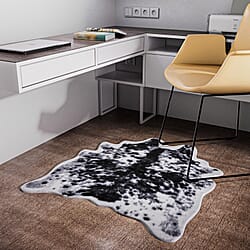 Supersoft Faux Cowhide Rug - Black and White