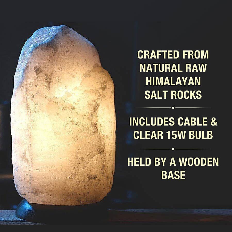 Natural Shape Snow White Himalayan Salt Lamp (Size 18Cm - 4.4 Lbs- 6.6 Lbs)
