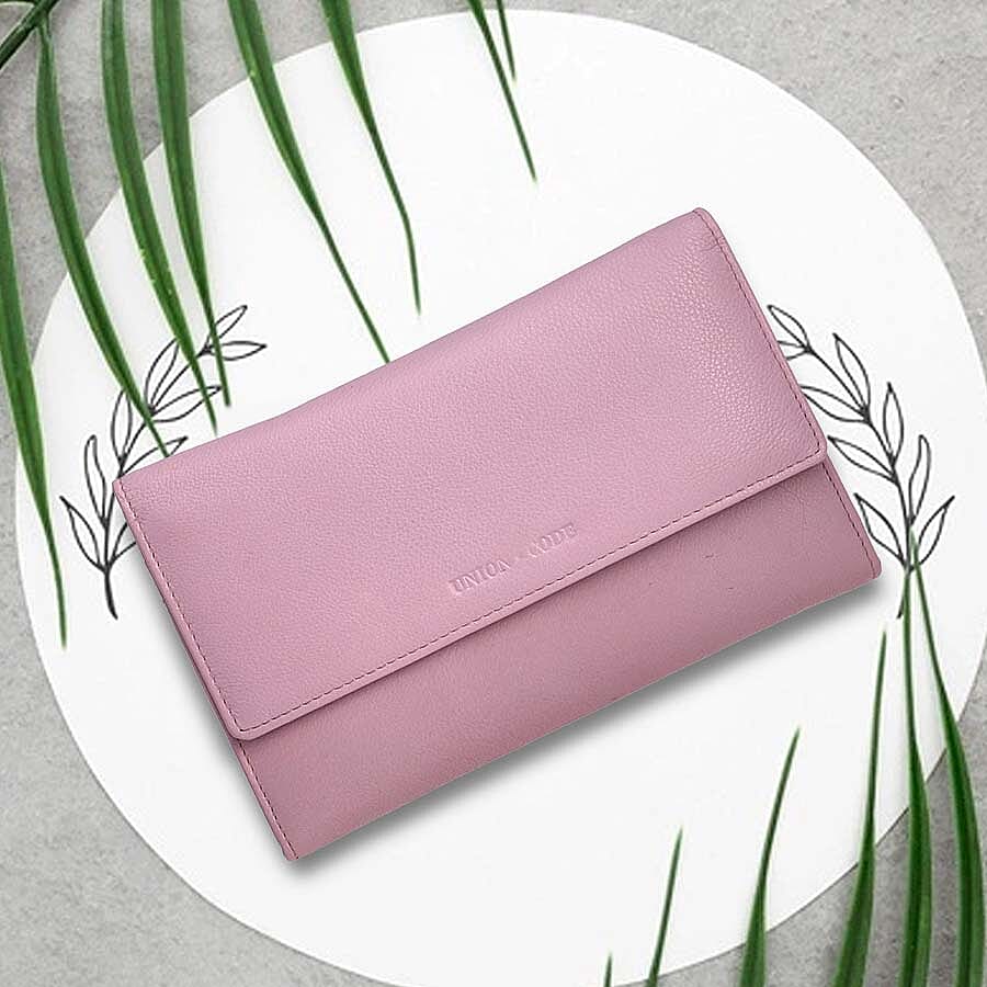 100% Genuine Leather RFID Clutch Wallet (Size 20x13x4Cm) - Lavender