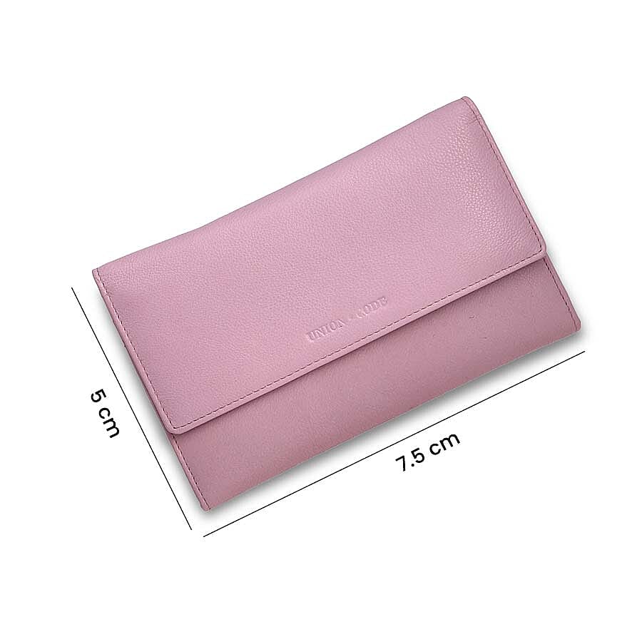 100% Genuine Leather RFID Clutch Wallet (Size 20x13x4Cm) - Lavender