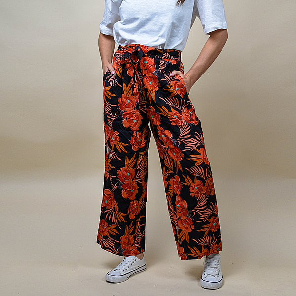 Printed Trousers, Women's Floral, Leo & Stripes