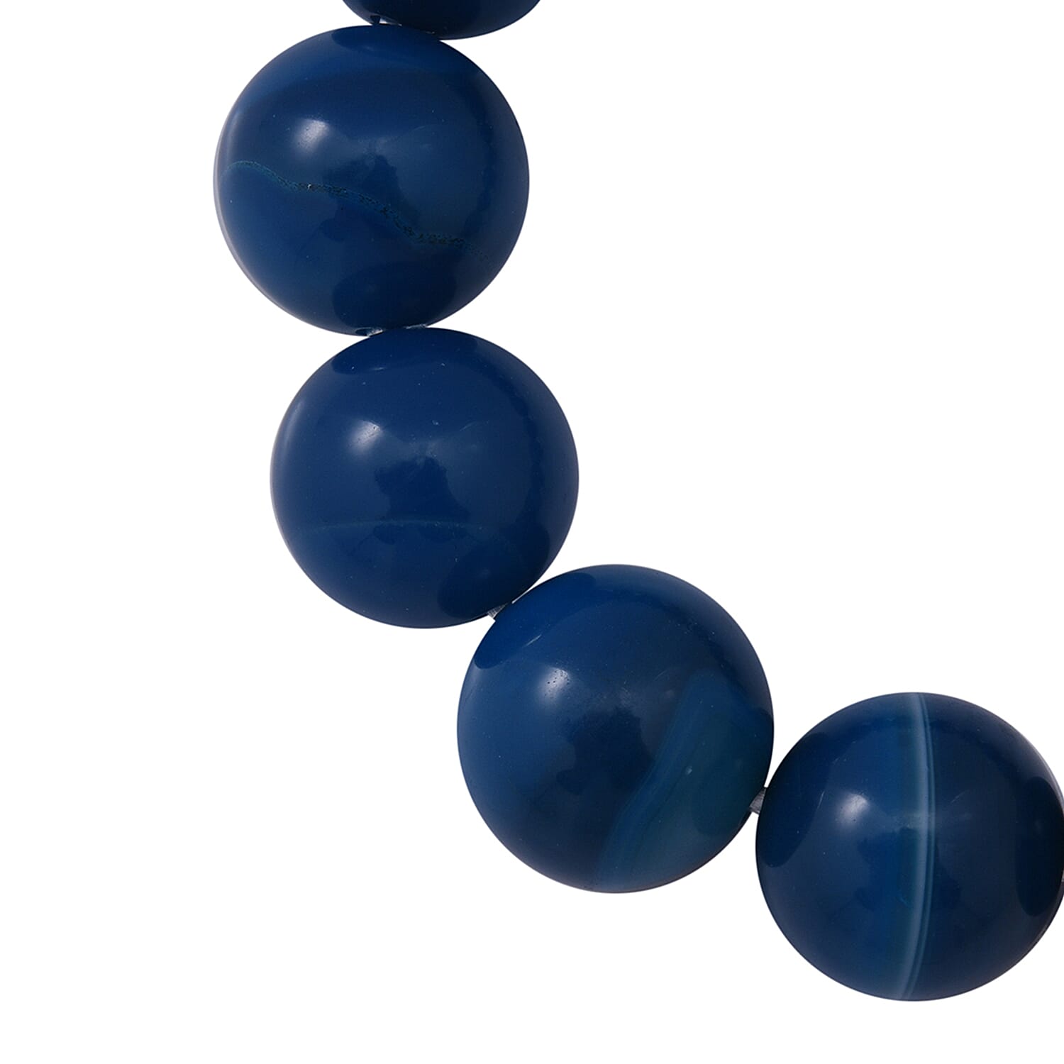 Blue Agate Strechable Beads Bracelet (Size 7) 150.00 Ct.