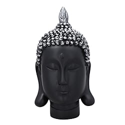 Buddha head decoration - black with silver Size :L10.5*W 10 * H20cm Color: black + silver Weight: 416 g Material: resin