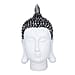 Buddha head decoration - white with silver Size:L10.5*W10*H20cm Color: white + silver + black Weight: 370 g Material: resin