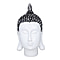 Buddha head decoration - white with silver Size:L10.5*W10*H20cm Color: white + silver + black Weight: 370 g Material: resin