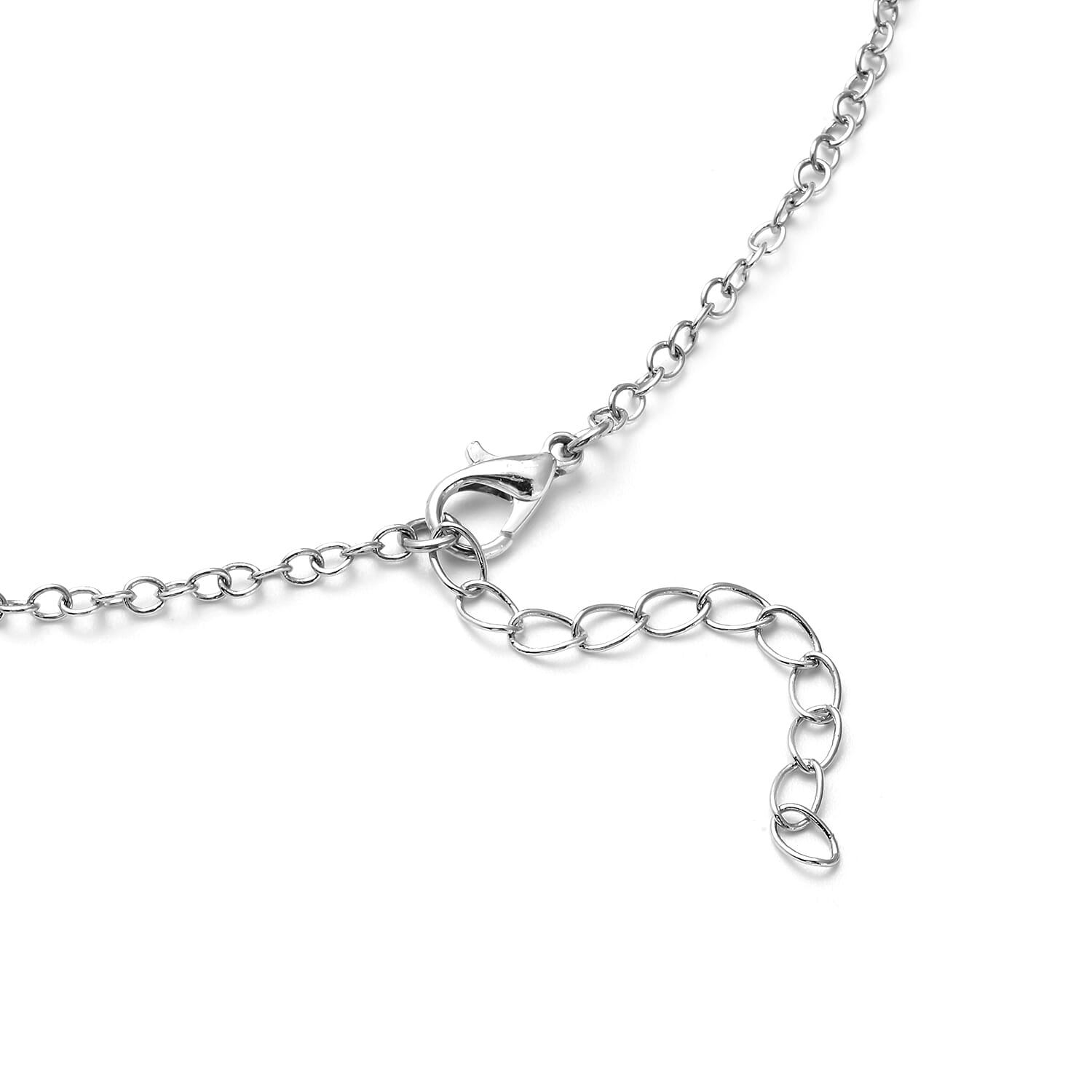 Freshwater Peacock Pearl and White Austrian Crystal Necklace (Size 20) in Silver Tone