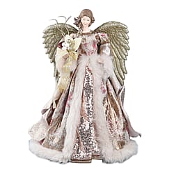 Christmas Decorative Angel Champagne Dress Purple and Gold