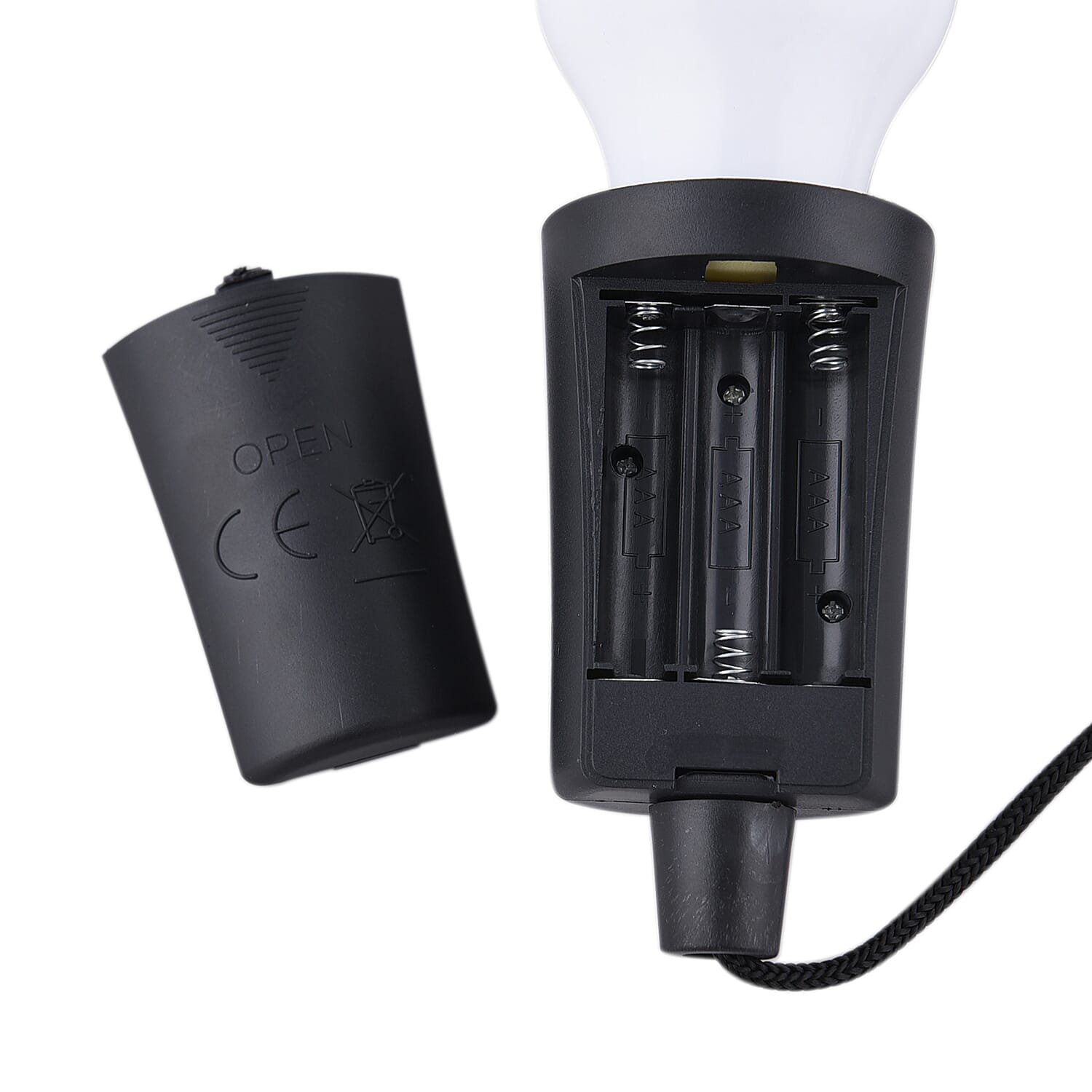 Set of 3 Pull Cord LED Light 3xAAA Excluding - Black