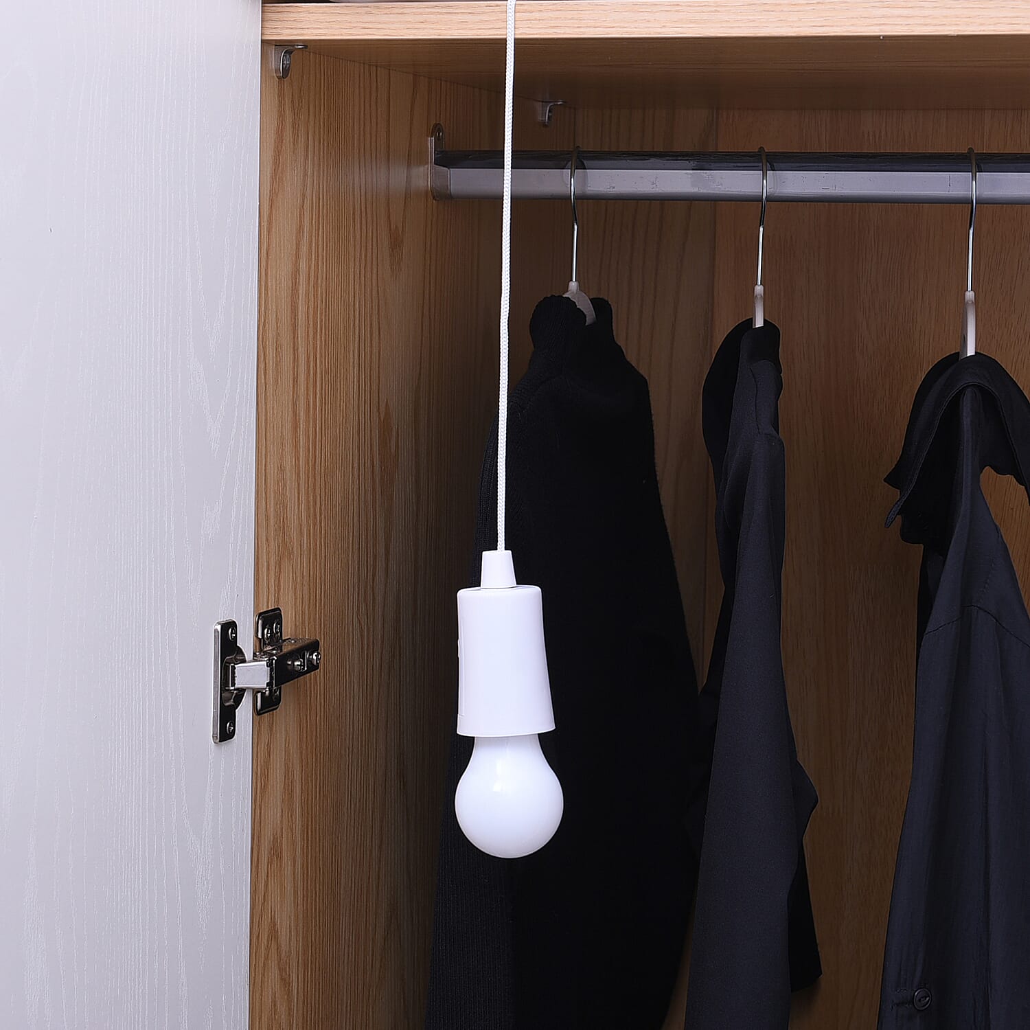 Set of 3 Pull Cord LED Light (3xAAA Excluding) - White