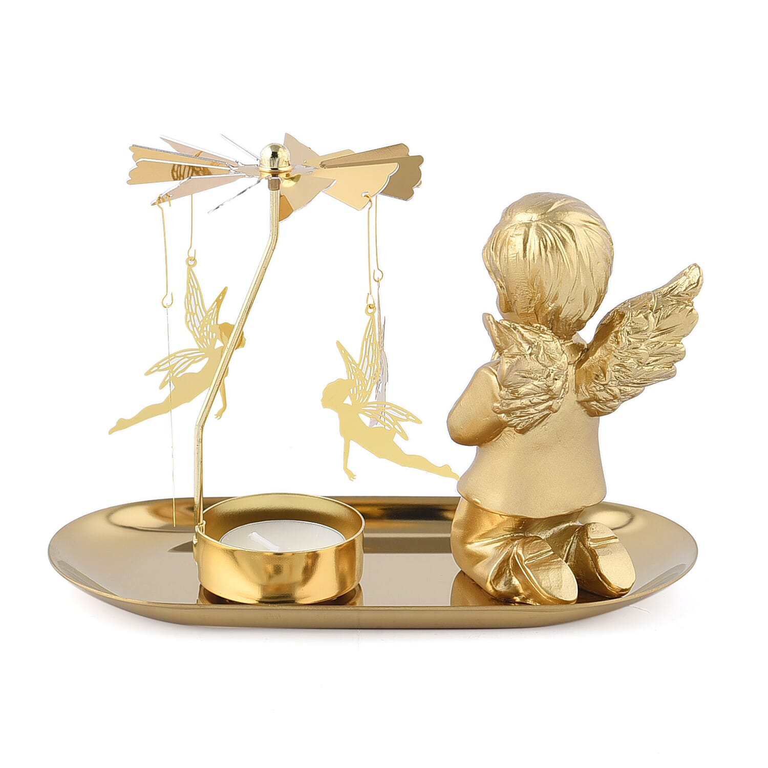 Angel with Fairy Rotating Candle Holder and 10 Tealights