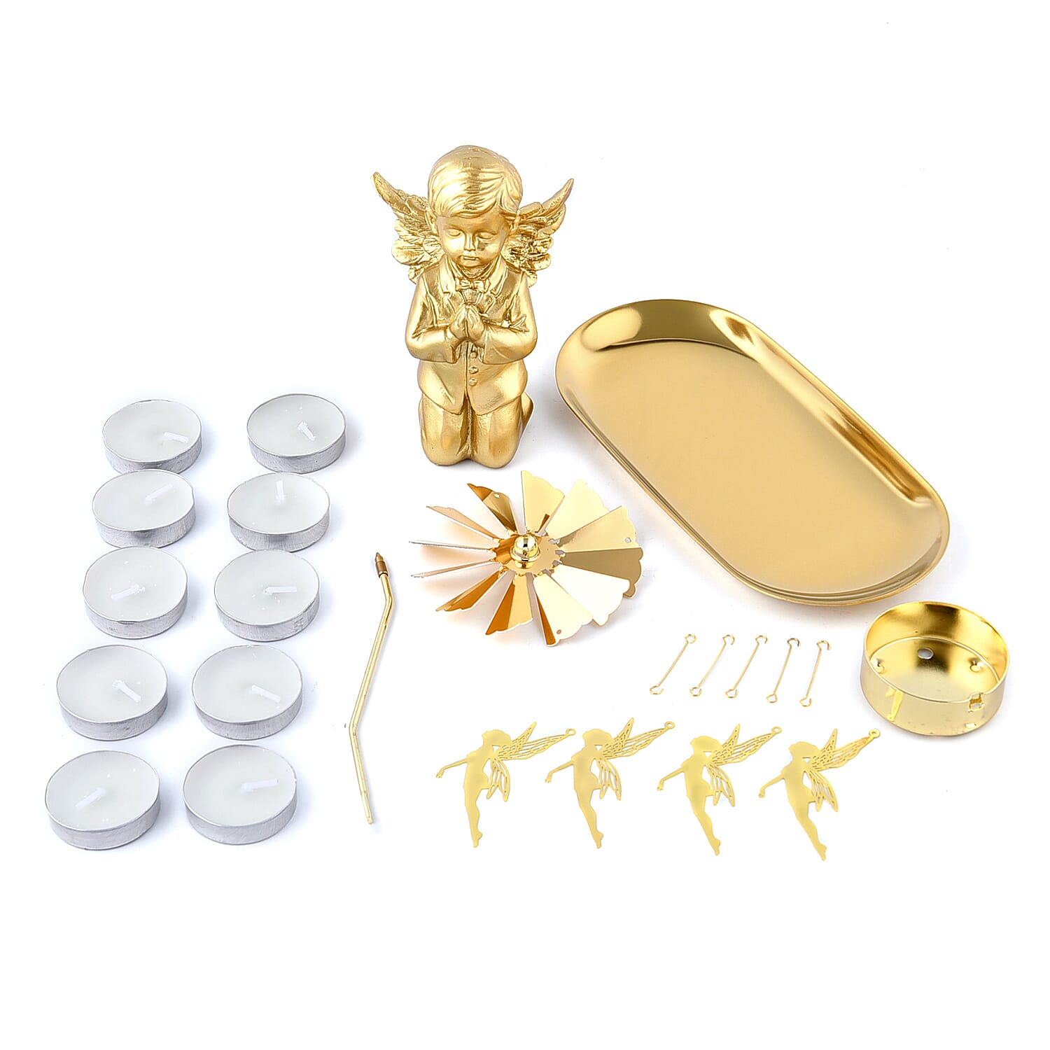 Angel with Fairy Rotating Candle Holder and 10 Tealights