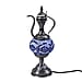 Handmade Wine Pot Turkish Mosaic Table Lamp with Bronze Base - Grey and White