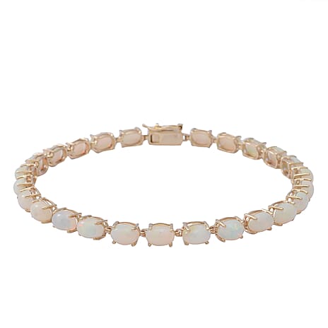 9K Yellow Gold AA Ethiopian Welo Opal Bracelet (Size 7.5) 7.90 Ct.