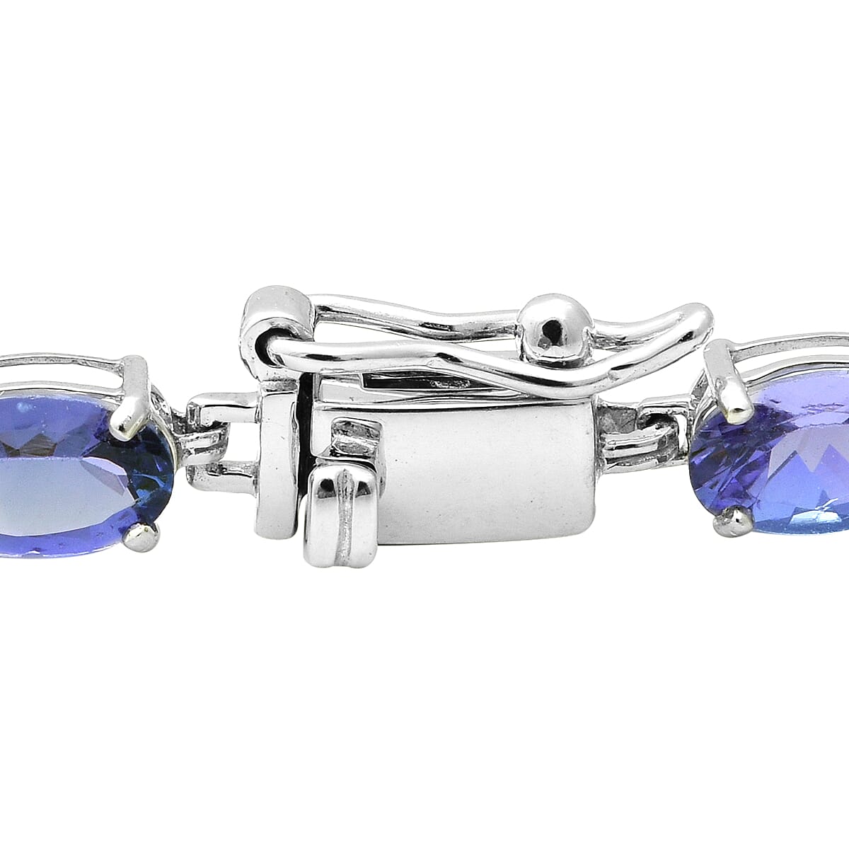 14K White Gold AAA Tanzanite Bracelet (Size 7.5) 11.25 Ct.
