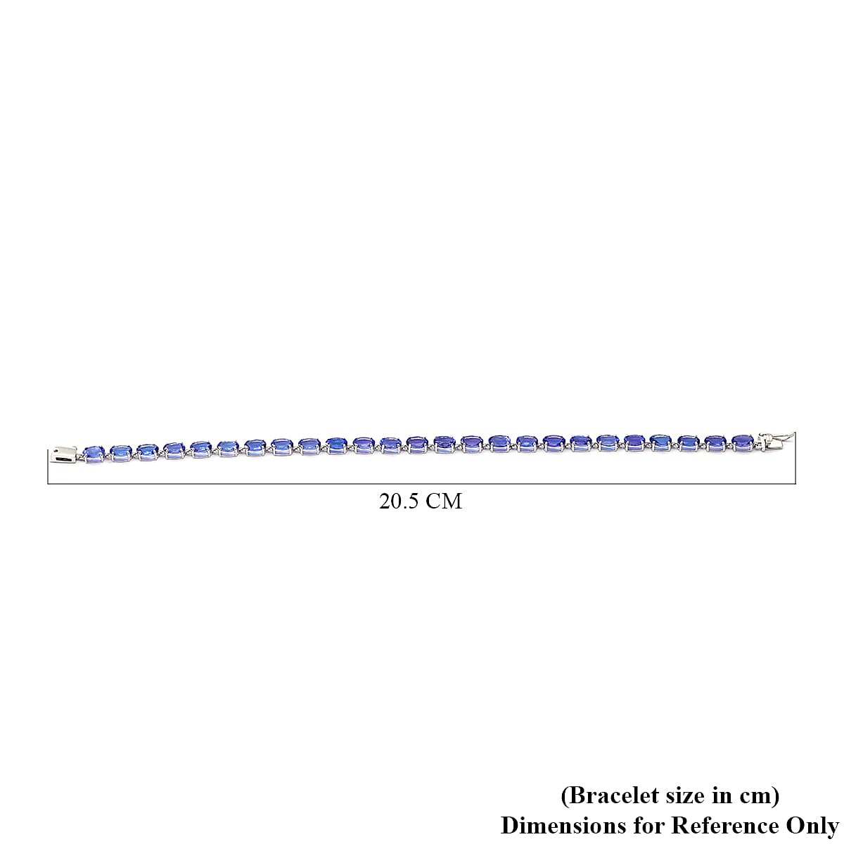 14K White Gold AAA Tanzanite Bracelet (Size 7.5) 11.25 Ct.