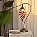 Handmade Water Drop Turkish Mosaic Table Lamp with Bronze Base Red & Multi