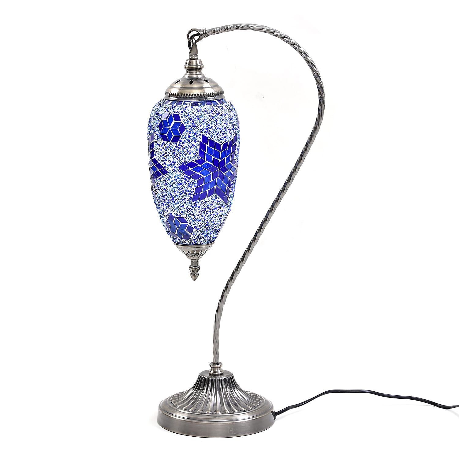 Handmade Turkish Mosaic Table Lamp (Size 55x15Cm) - Blue