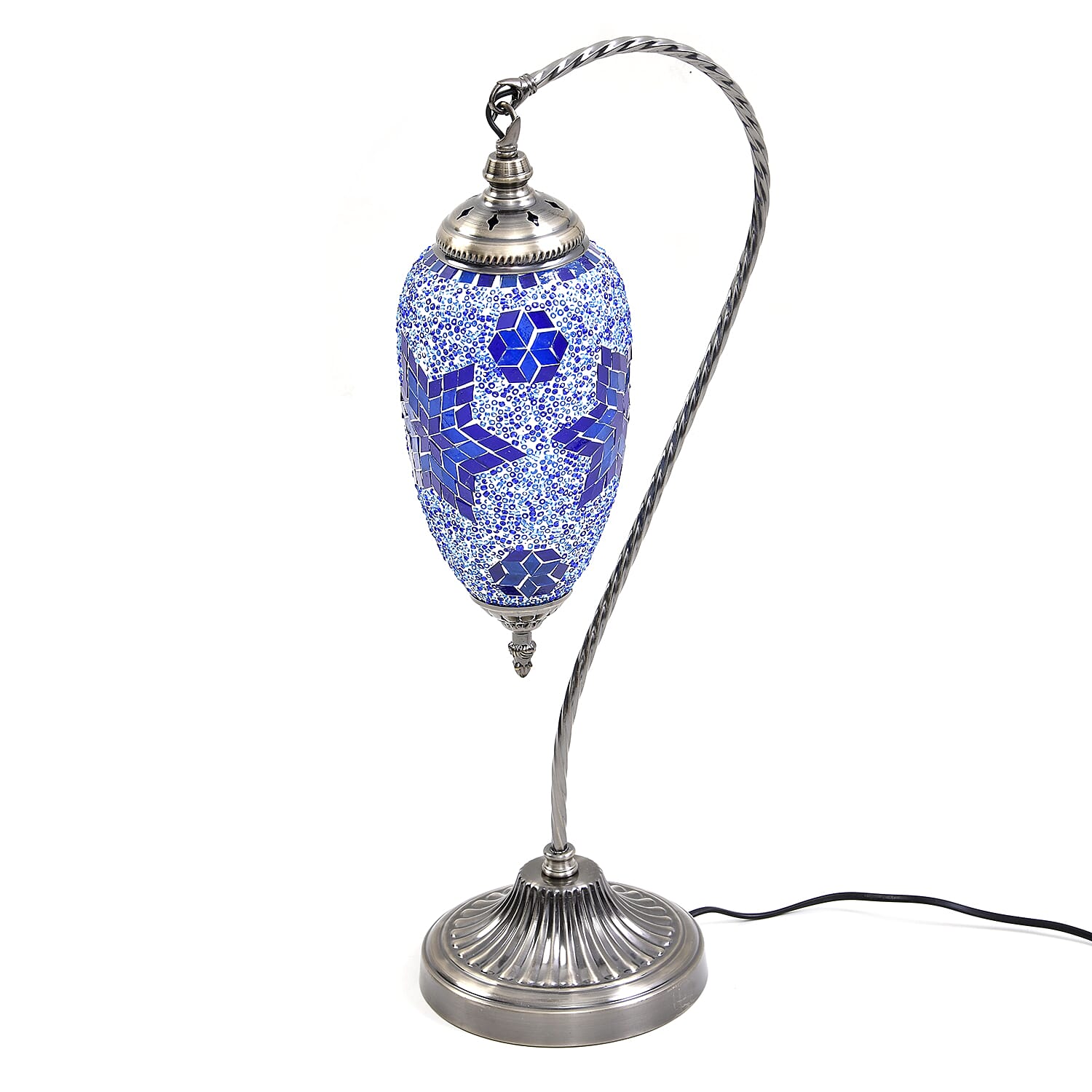 Handmade Turkish Mosaic Table Lamp (Size 55x15Cm) - Blue
