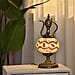 Handmade Wine Pot Turkish Mosaic Table Lamp with Bronze Base Maroon & Multi