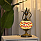 Handmade Wine Pot Turkish Mosaic Table Lamp with Bronze Base Red & Multi