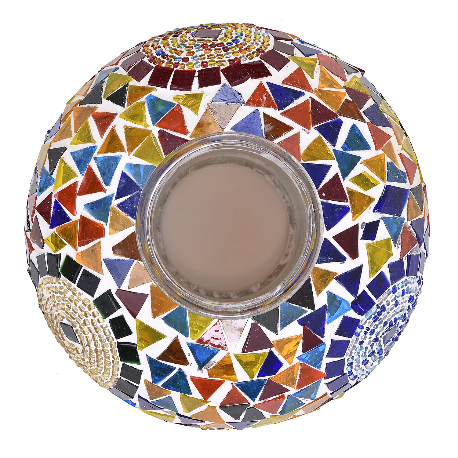 Handmade Turkish Mosaic Table Lamp (Size 42x18x18Cm) - Red & Multi