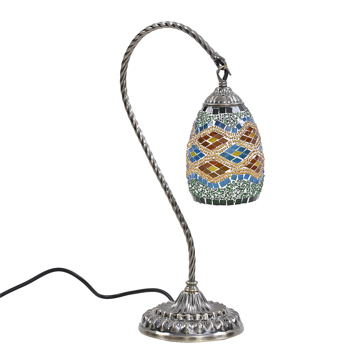 Handmade Turkish Mosaic Table Lamp - Blue