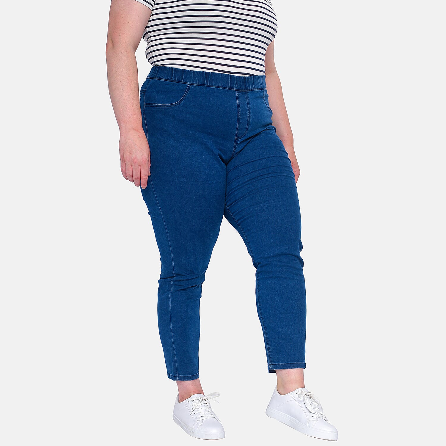 TAMSY High Waisted Stretchable Jegging (Regular, Size - 16) - Indigo