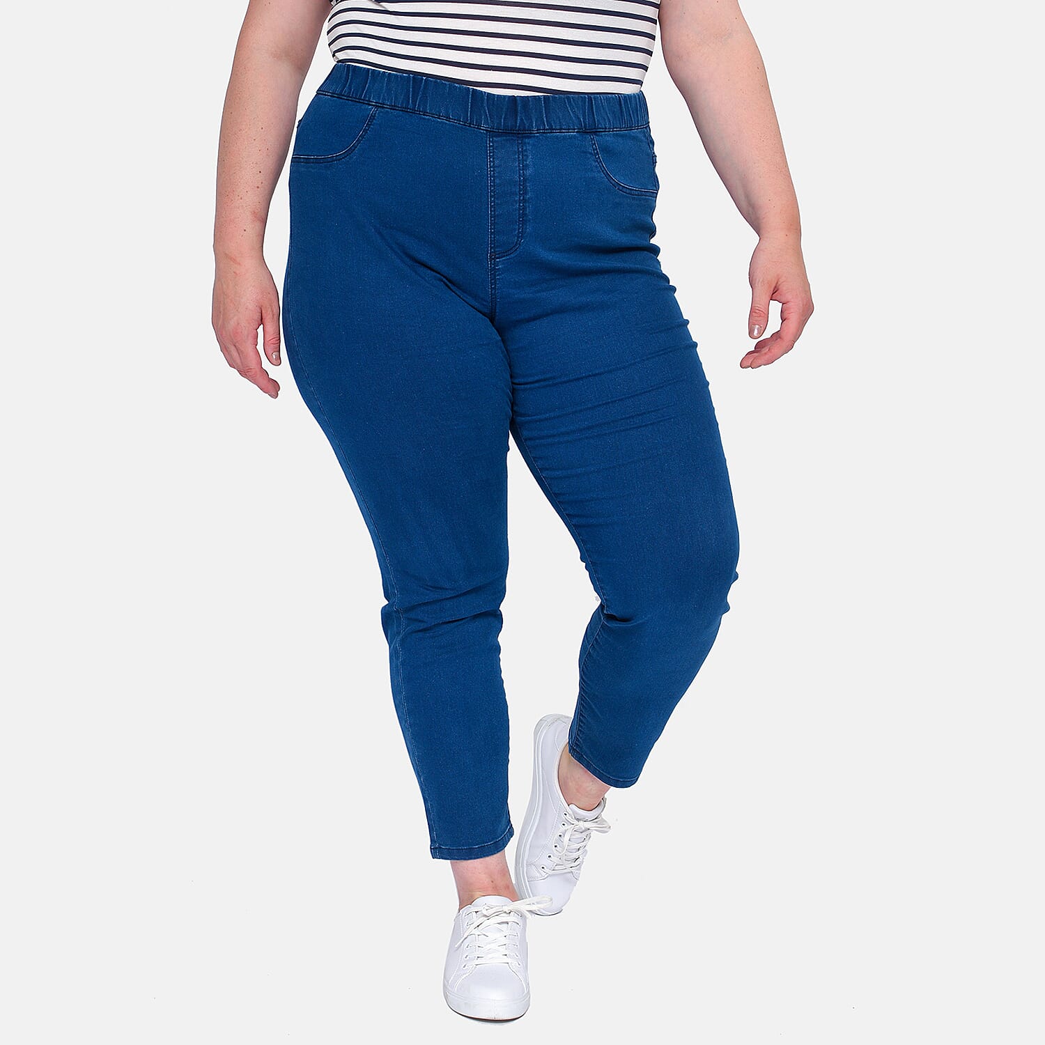 TAMSY High Waisted Stretchable Jegging (Regular, Size - 16) - Indigo