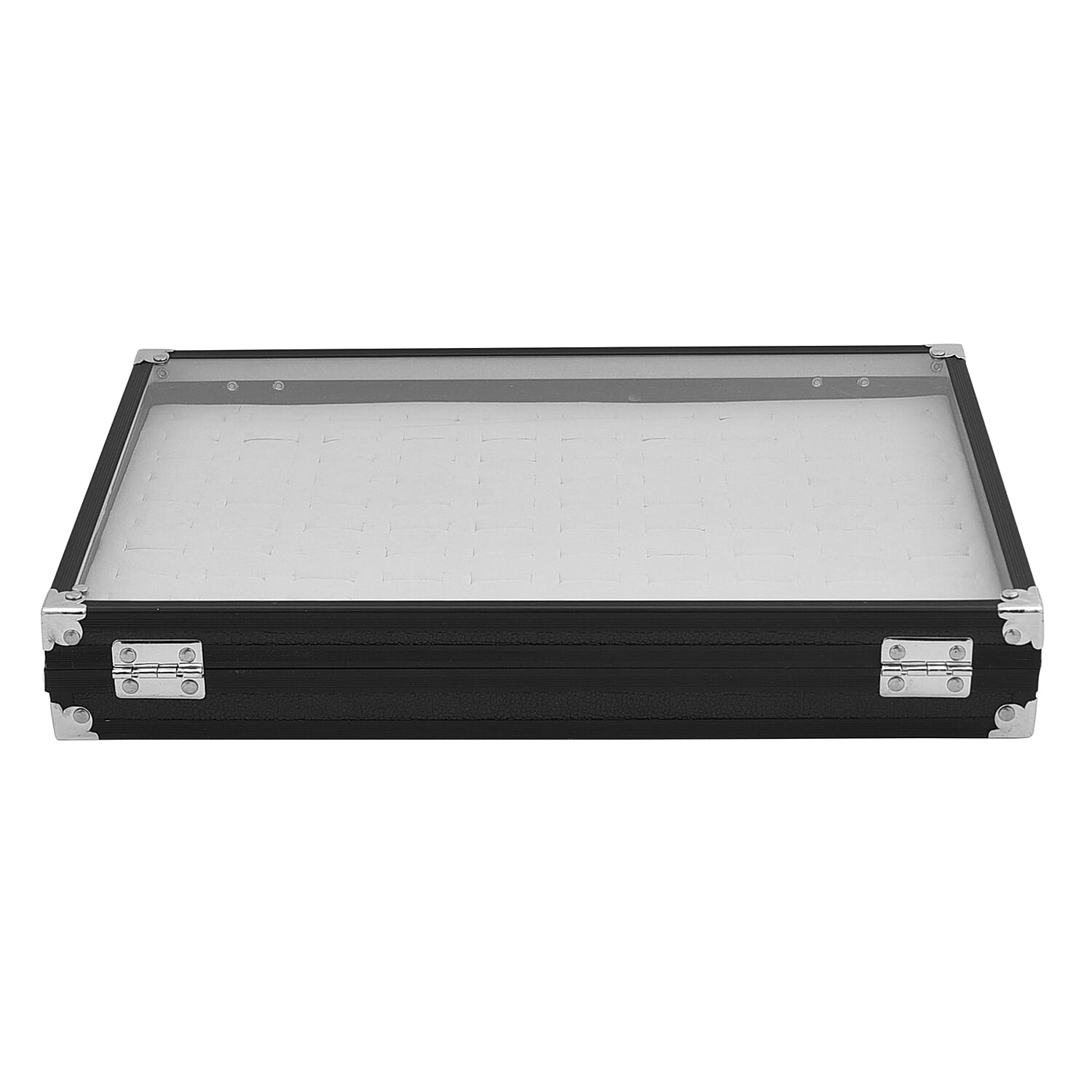 Portable Ring Box with Transparent Top and Lock - Black