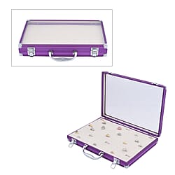 Portable Ring Box with Transparent Top and Lock - Purple