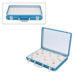 Portable Ring Box with Transparent Top and Lock - Teal