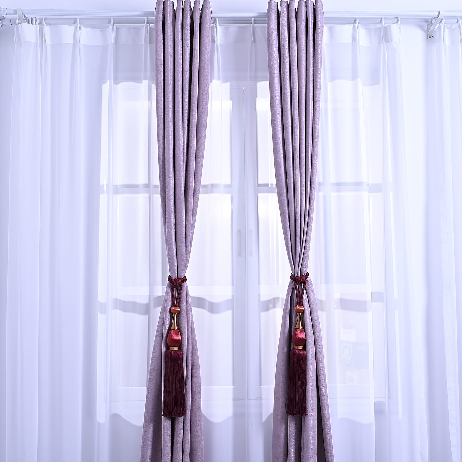 Set of 2 Lantern Tassels (Size 92 Cm) - Maroon