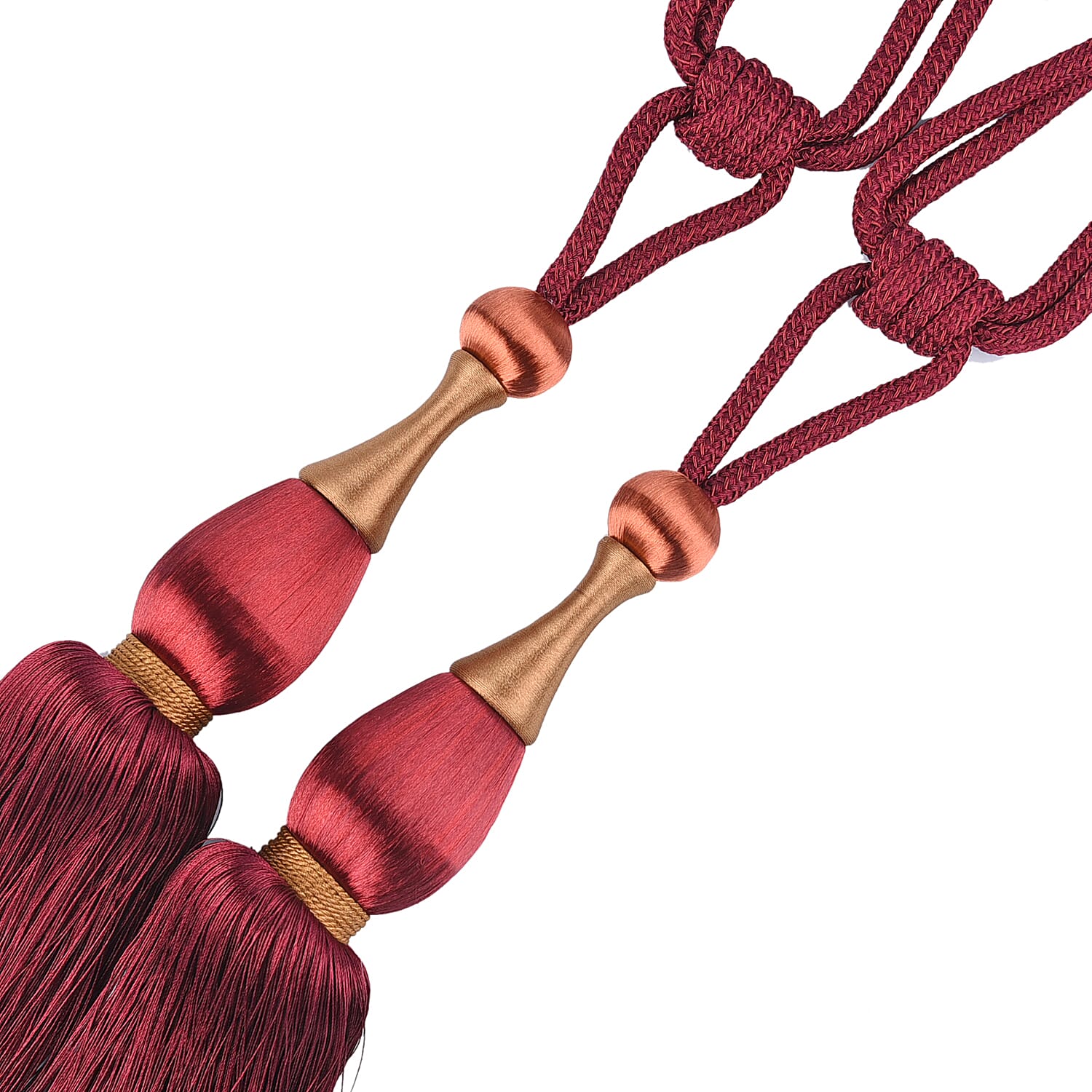 Set of 2 Lantern Tassels (Size 92 Cm) - Maroon