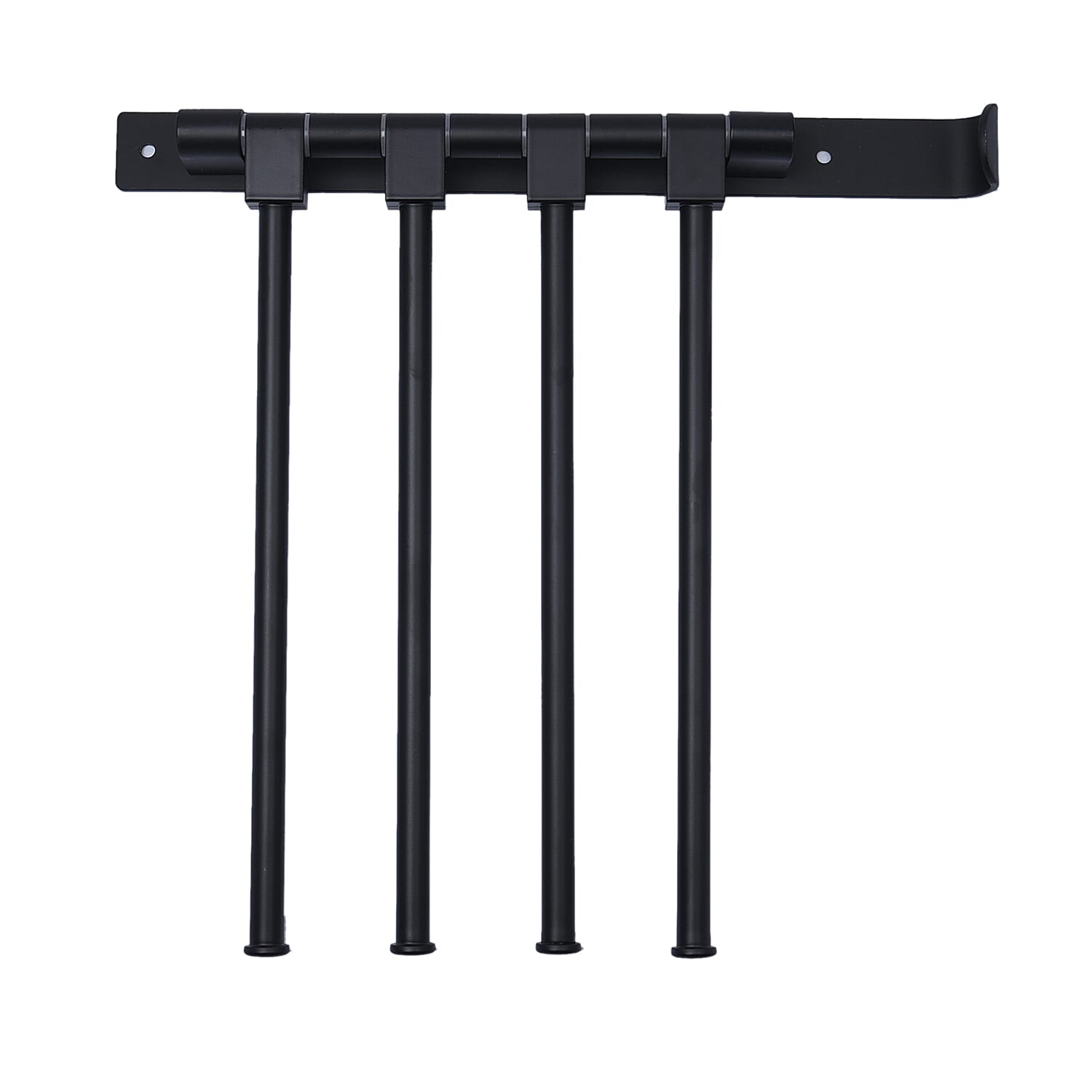 Four Bar Towel Rack with Rod (Size 32x30x30Cm) - Black