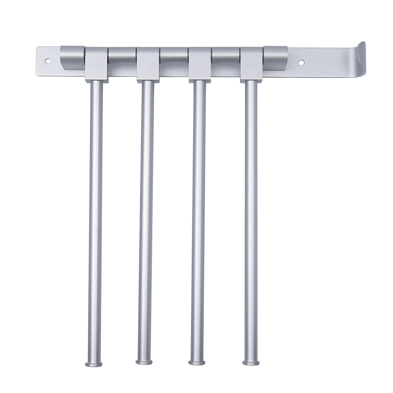 Four Bar Towel Rack with Rod (Size 32x30x30Cm) - Silver