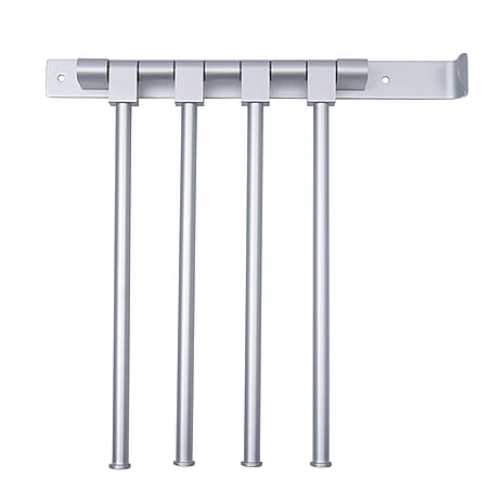 Four Bar Towel Rack with Rod (Size 32x30x30Cm) - Silver