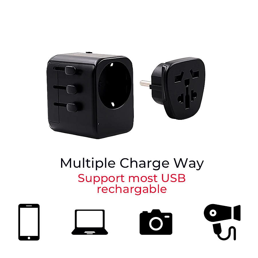 Bitmore Universal Worldwide Travel Adapter with USB Ports - BS8546 Certified