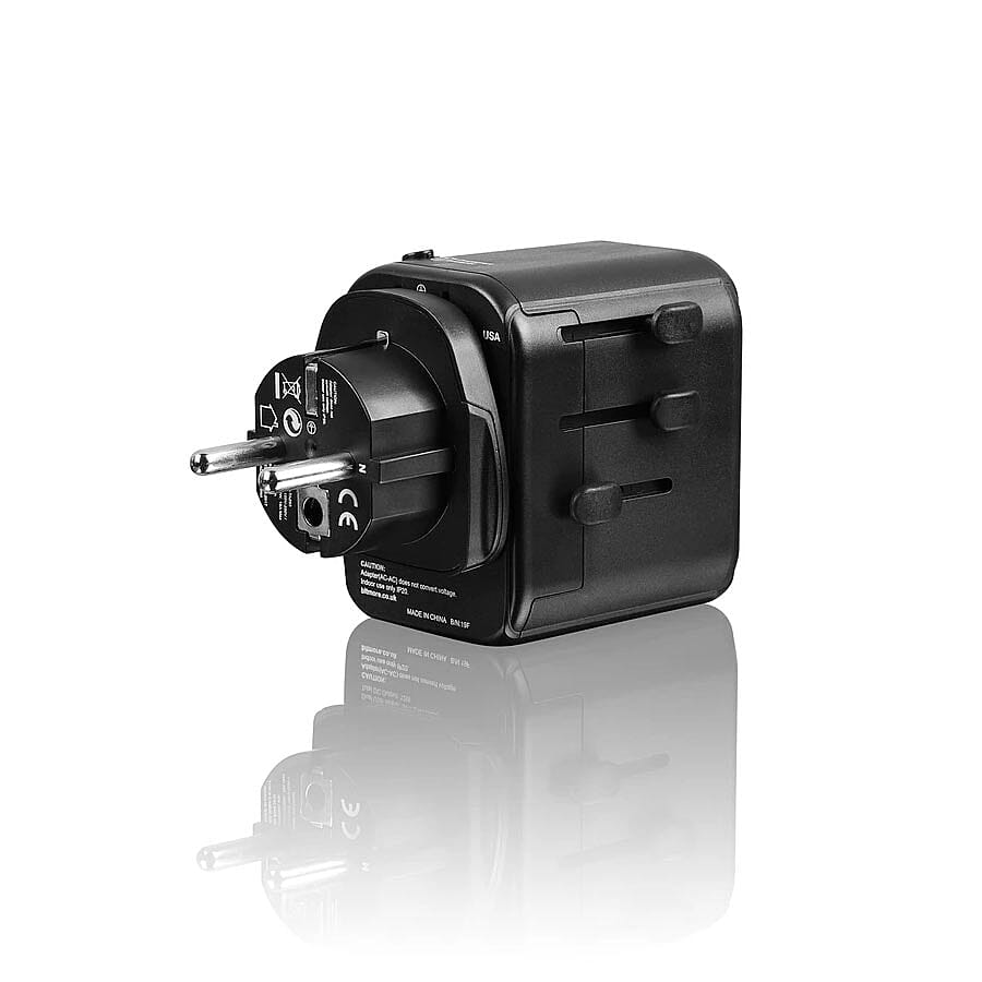 Bitmore Universal Worldwide Travel Adapter with USB Ports - BS8546 Certified