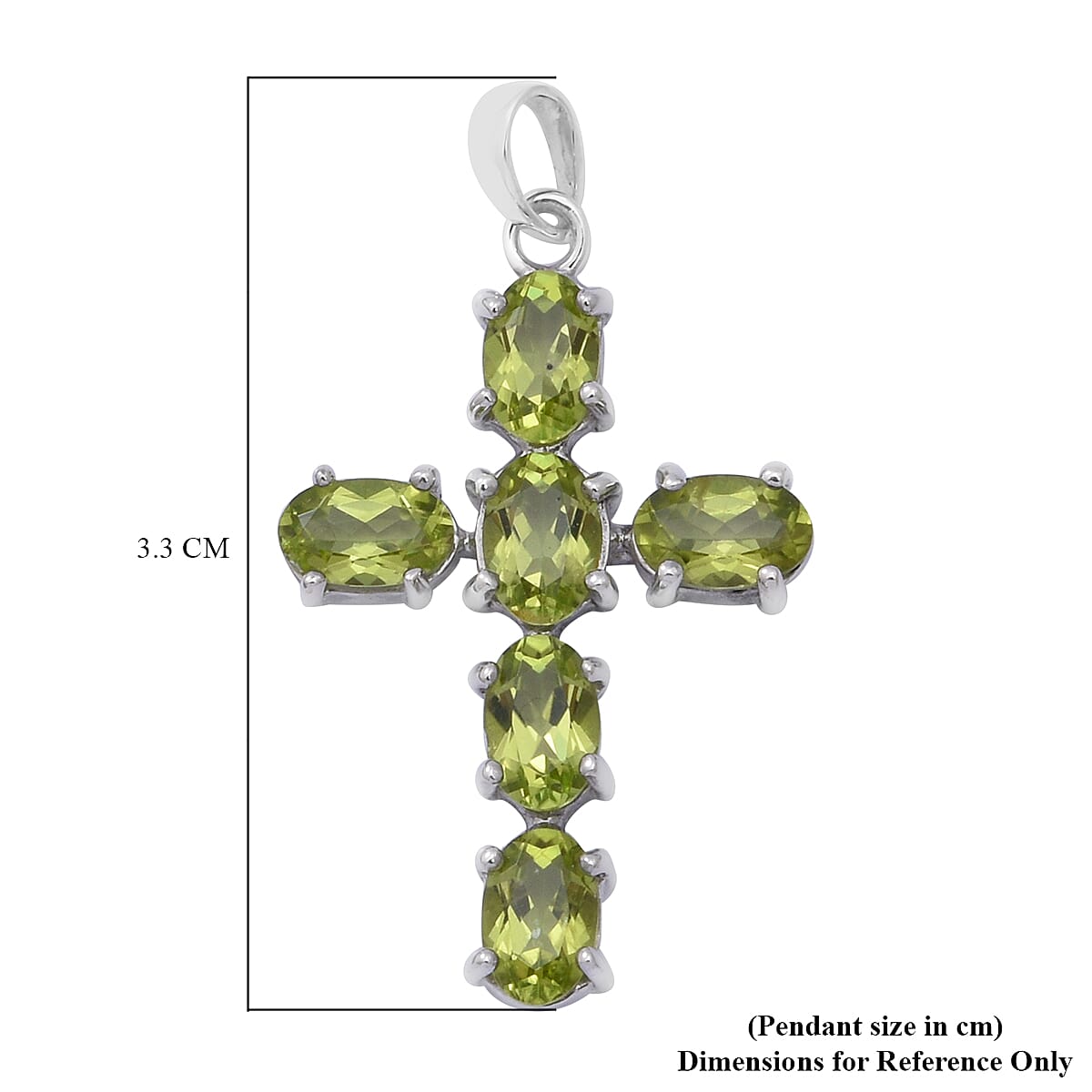 Natural Hebei Peridot Pendant in Sterling Silver 2.40 Ct.