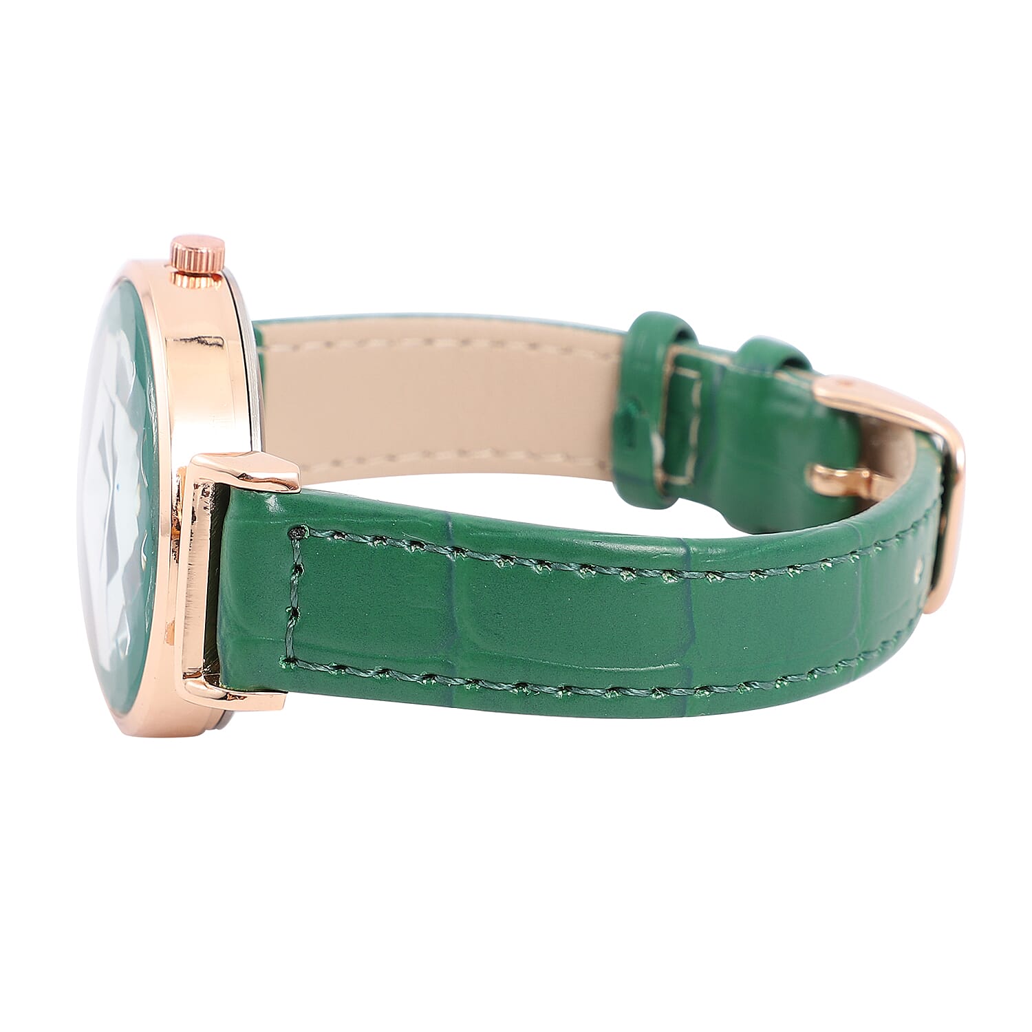 STRADA Japanese Movement Green Dial Water Resistant Watch with Green Colour Strap